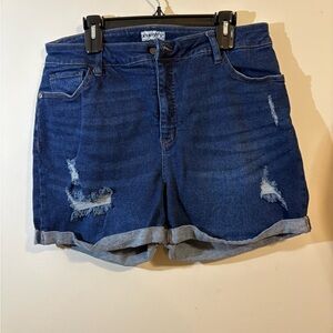 Ava & Viv women's size 14W denim shorts distressed